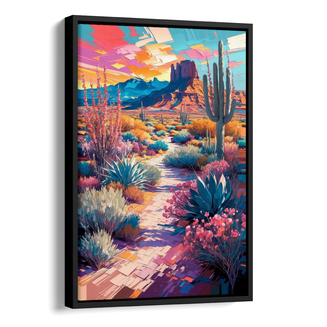 Henderson Desert Bloom Side - Black Canvas Wall Art