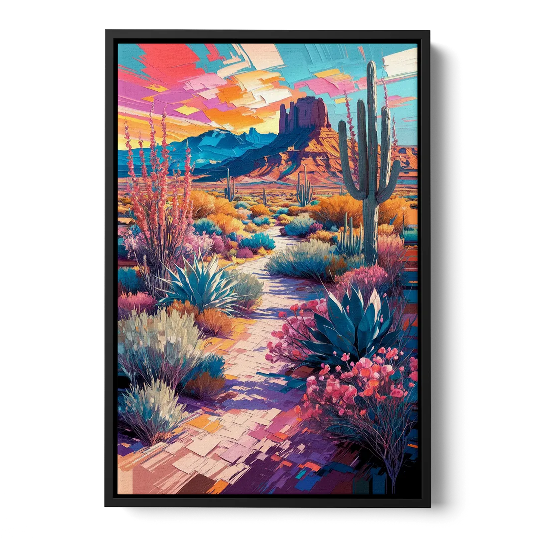 Henderson Desert Bloom Front - Black Canvas Wall Art