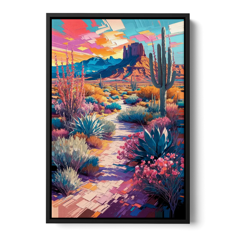 Henderson Desert Bloom Front - Black Canvas Wall Art