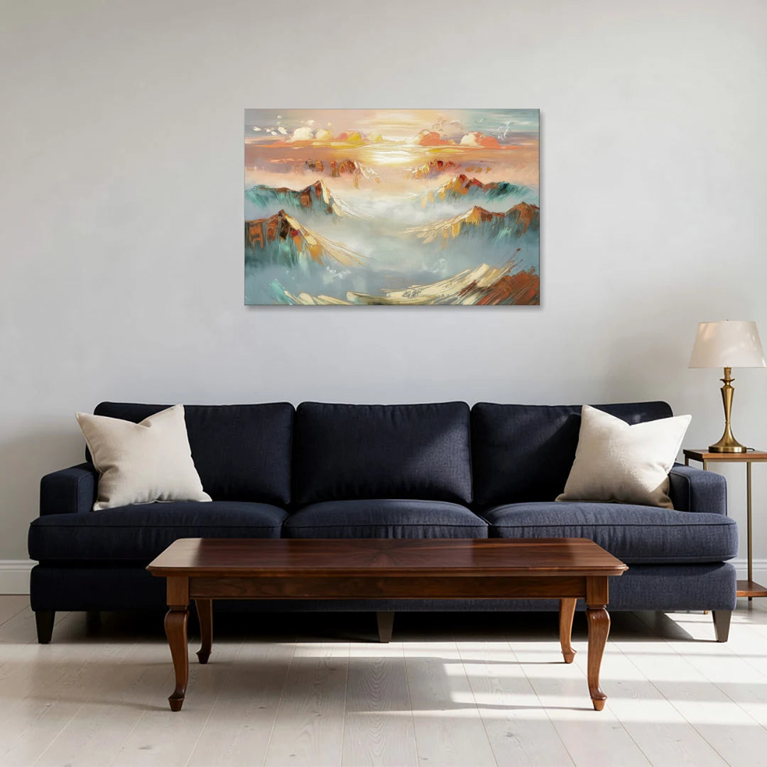 Henderson Mountain Horizon - Canvas Wall Art - Sofa - 36x24