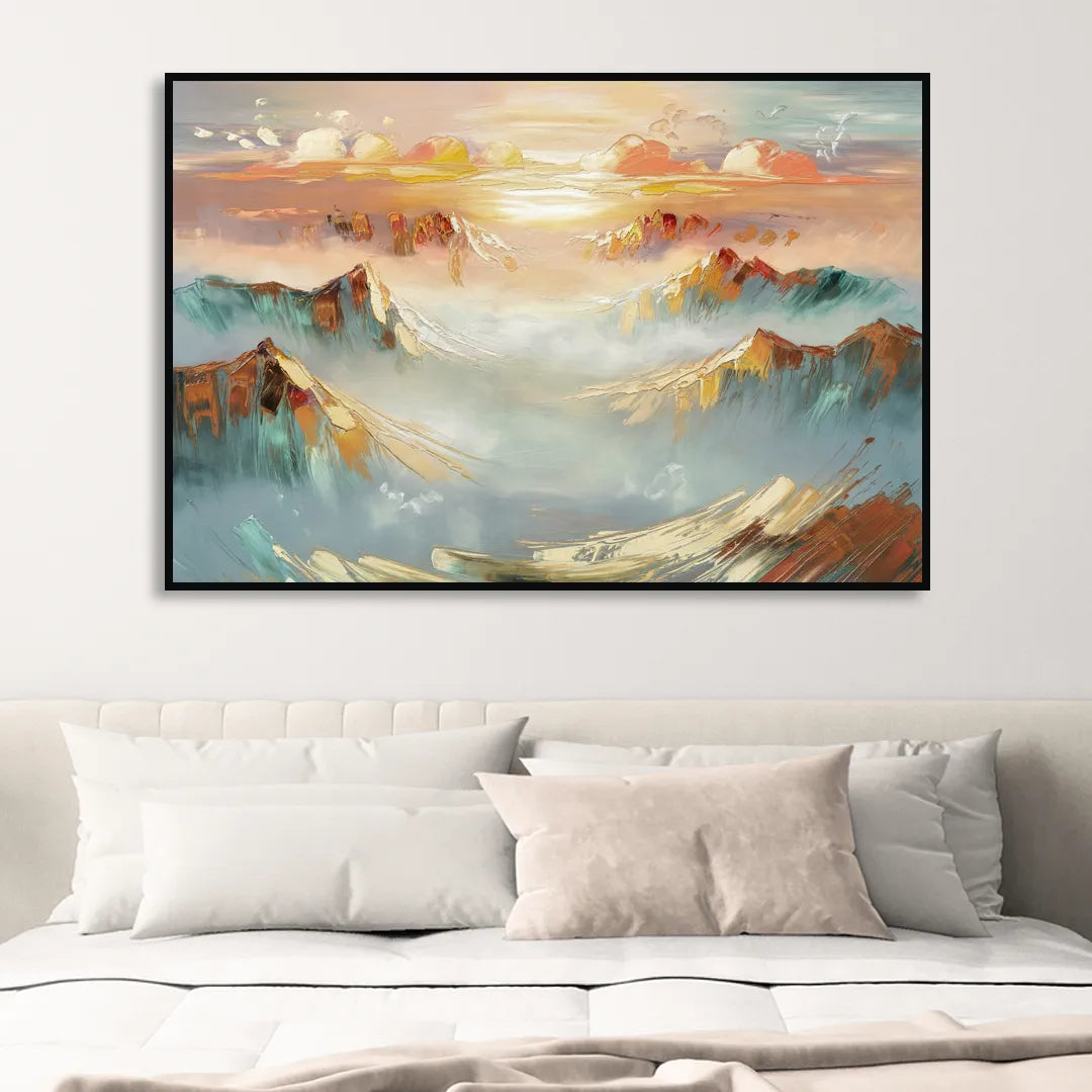 Henderson Mountain Horizon Living Room - Black Canvas Wall Art