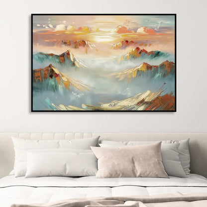Henderson Mountain Horizon Living Room - Black Canvas Wall Art