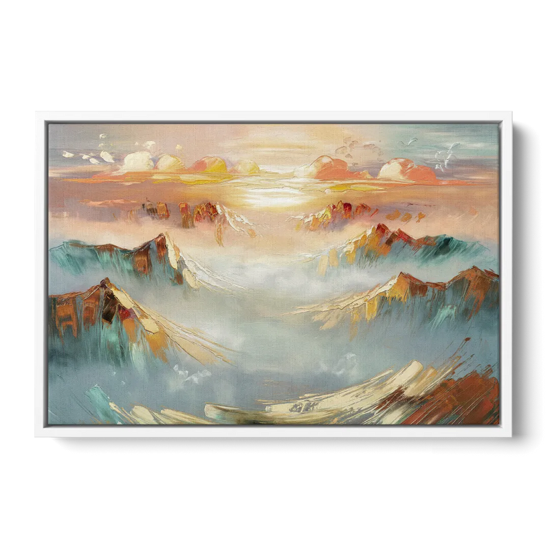 Henderson Mountain Horizon Front - White Canvas Wall Art