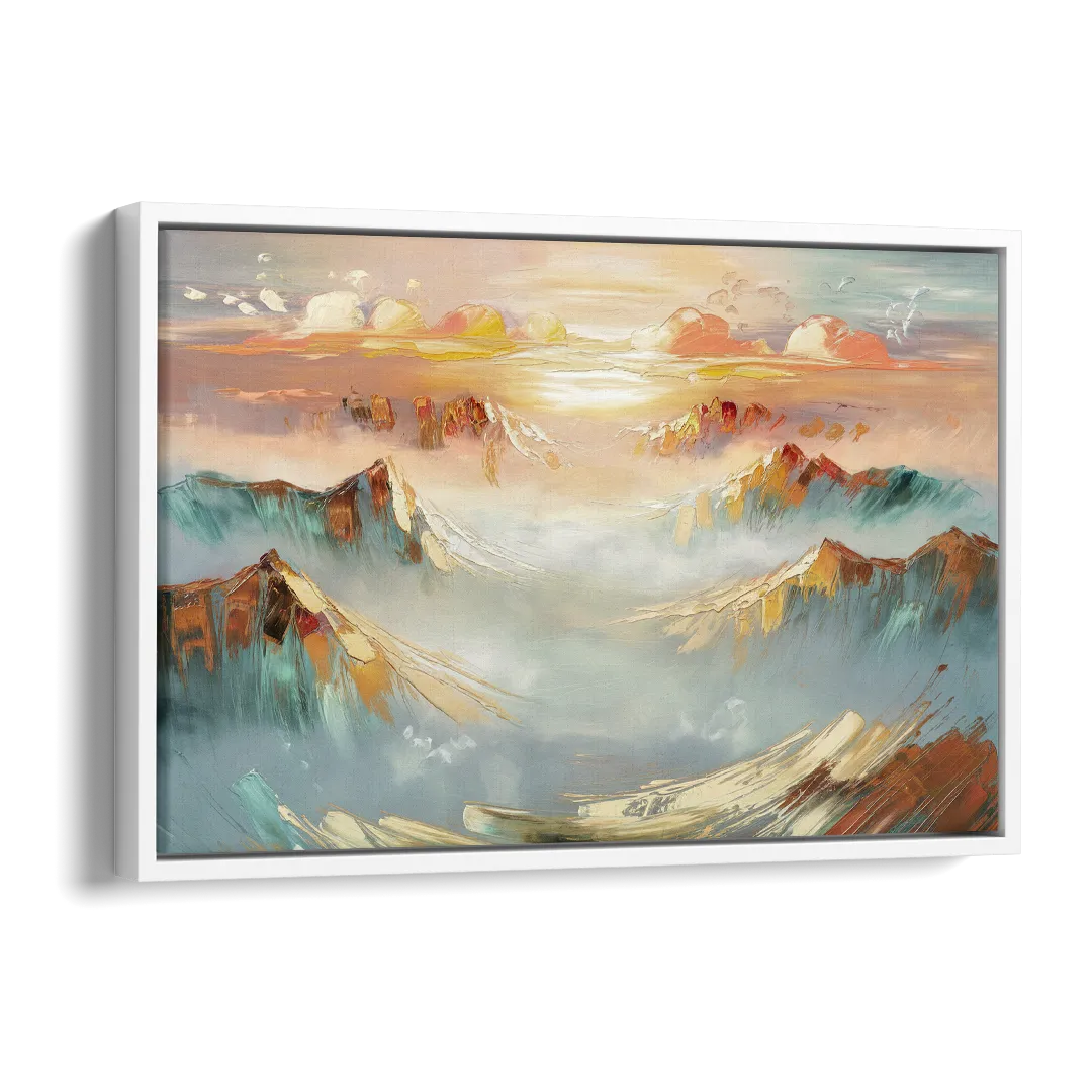 Henderson Mountain Horizon Side - White Canvas Wall Art