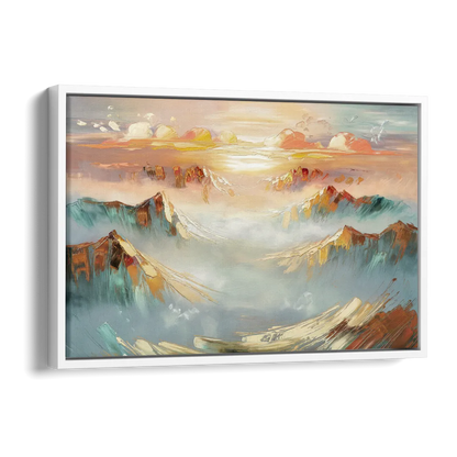 Henderson Mountain Horizon Side - White Canvas Wall Art