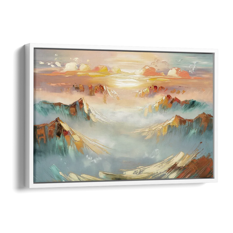 Henderson Mountain Horizon Side - White Canvas Wall Art