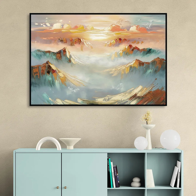 Henderson Mountain Horizon Sitting Room - Black Canvas Wall Art