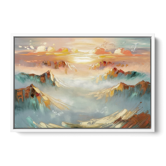 Henderson Mountain Horizon - White Framed Canvas Wall Art - Front