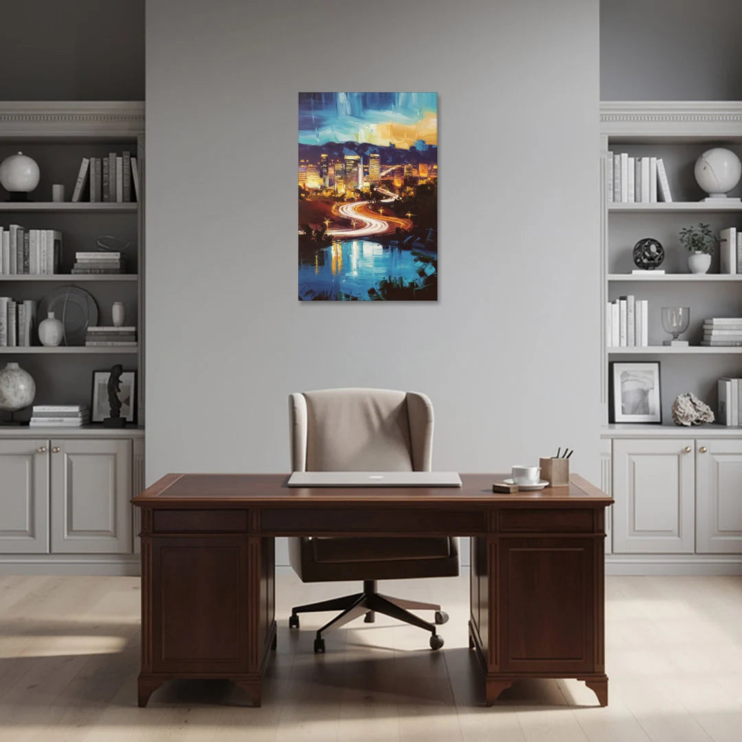 Henderson Nightscape - Canvas Wall Art - Office - 24x36
