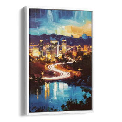 Henderson Nightscape Side - White Canvas Wall Art