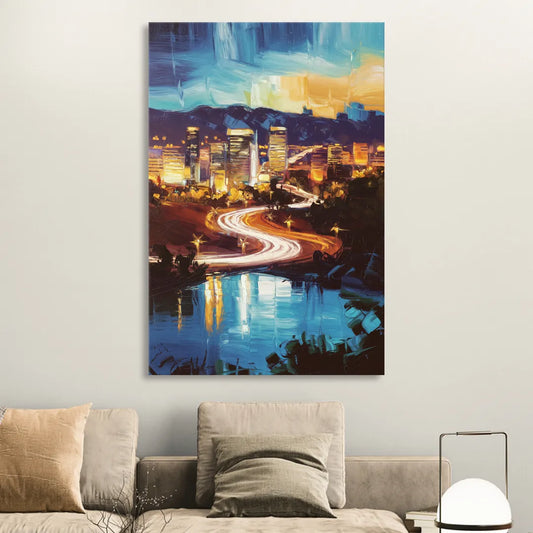 Henderson Nightscape Living Room - Canvas Wall Art