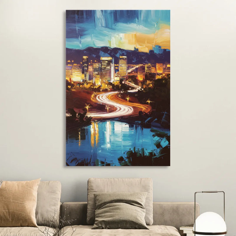 Henderson Nightscape Living Room - Canvas Wall Art