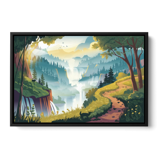 Henderson Scenic Trails - Black Framed Canvas Wall Art - Front