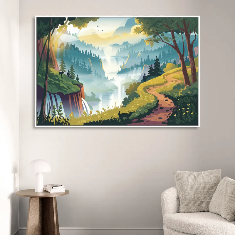Henderson Scenic Trails Sitting Room - White Canvas Wall Art