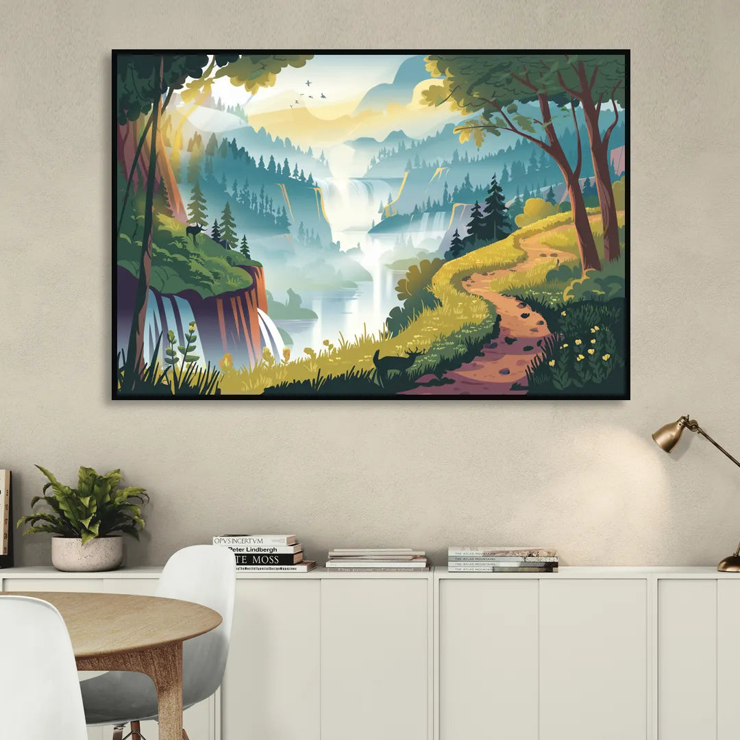 Henderson Scenic Trails Sitting Room - Black Canvas Wall Art