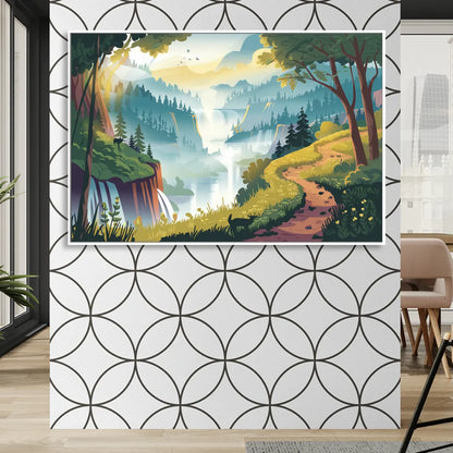 Henderson Scenic Trails Living Room - White Canvas Wall Art