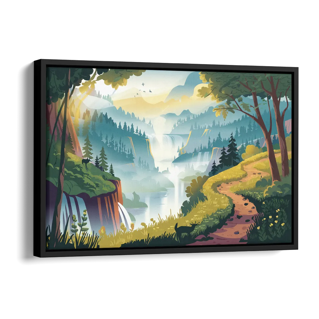 Henderson Scenic Trails Side - Black Canvas Wall Art