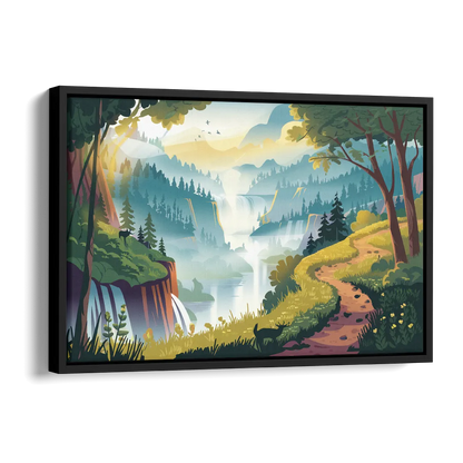 Henderson Scenic Trails Side - Black Canvas Wall Art