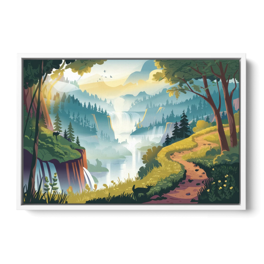 Henderson Scenic Trails - White Framed Canvas Wall Art - Front