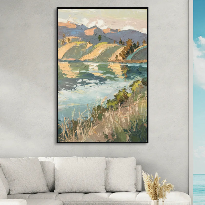 Henderson Serene Landscapes Living Room - Black Canvas Wall Art