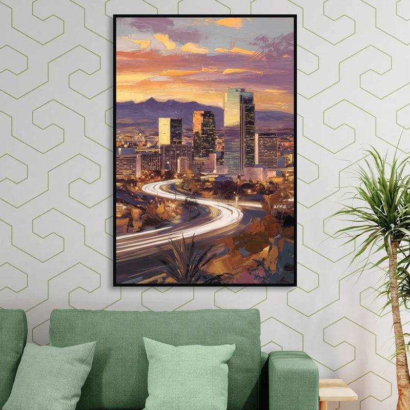 Henderson Skyline Views Sitting Room - Black Canvas Wall Art