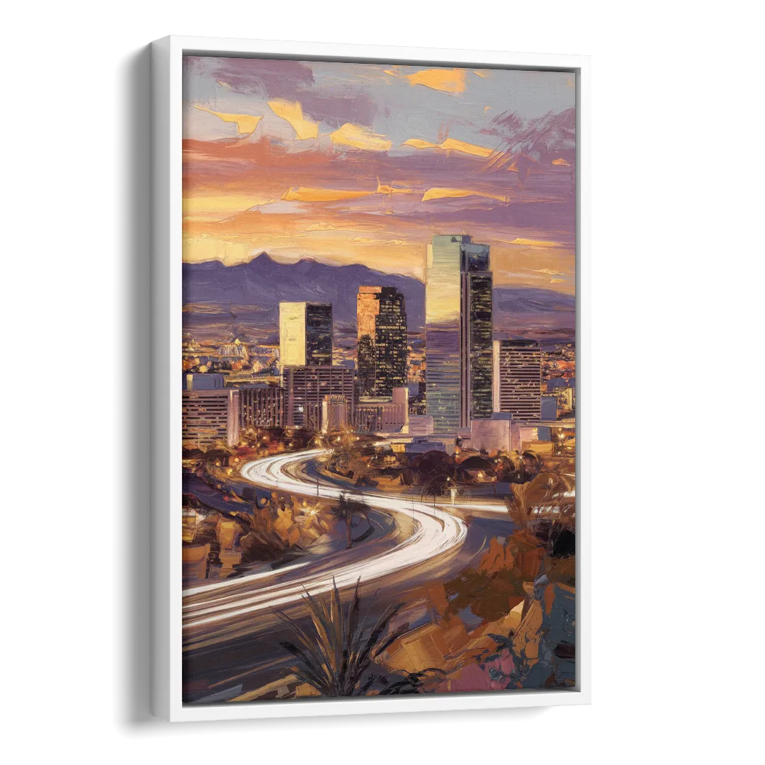 Henderson Skyline Views Side - White Canvas Wall Art