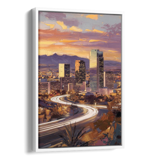 Henderson Skyline Views Side - White Canvas Wall Art