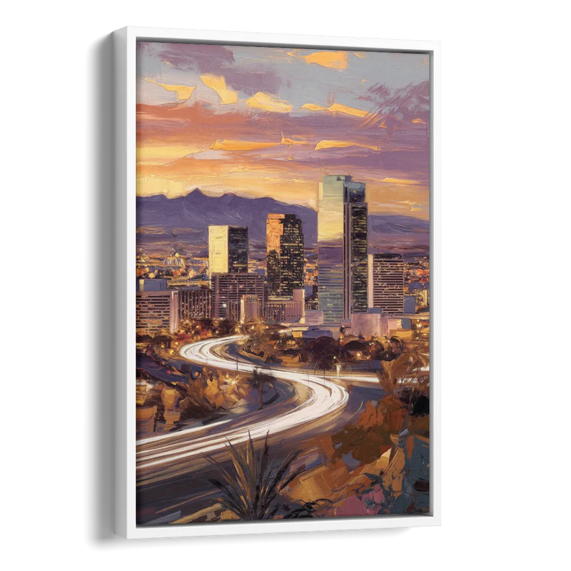 Henderson Skyline Views Side - White Canvas Wall Art