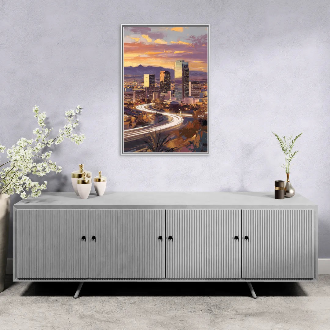 Henderson Skyline Views - Living Room White Frame Canvas