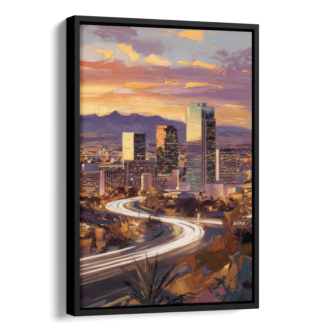 Henderson Skyline Views Side - Black Canvas Wall Art