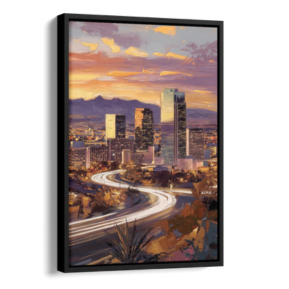 Henderson Skyline Views Side - Black Canvas Wall Art