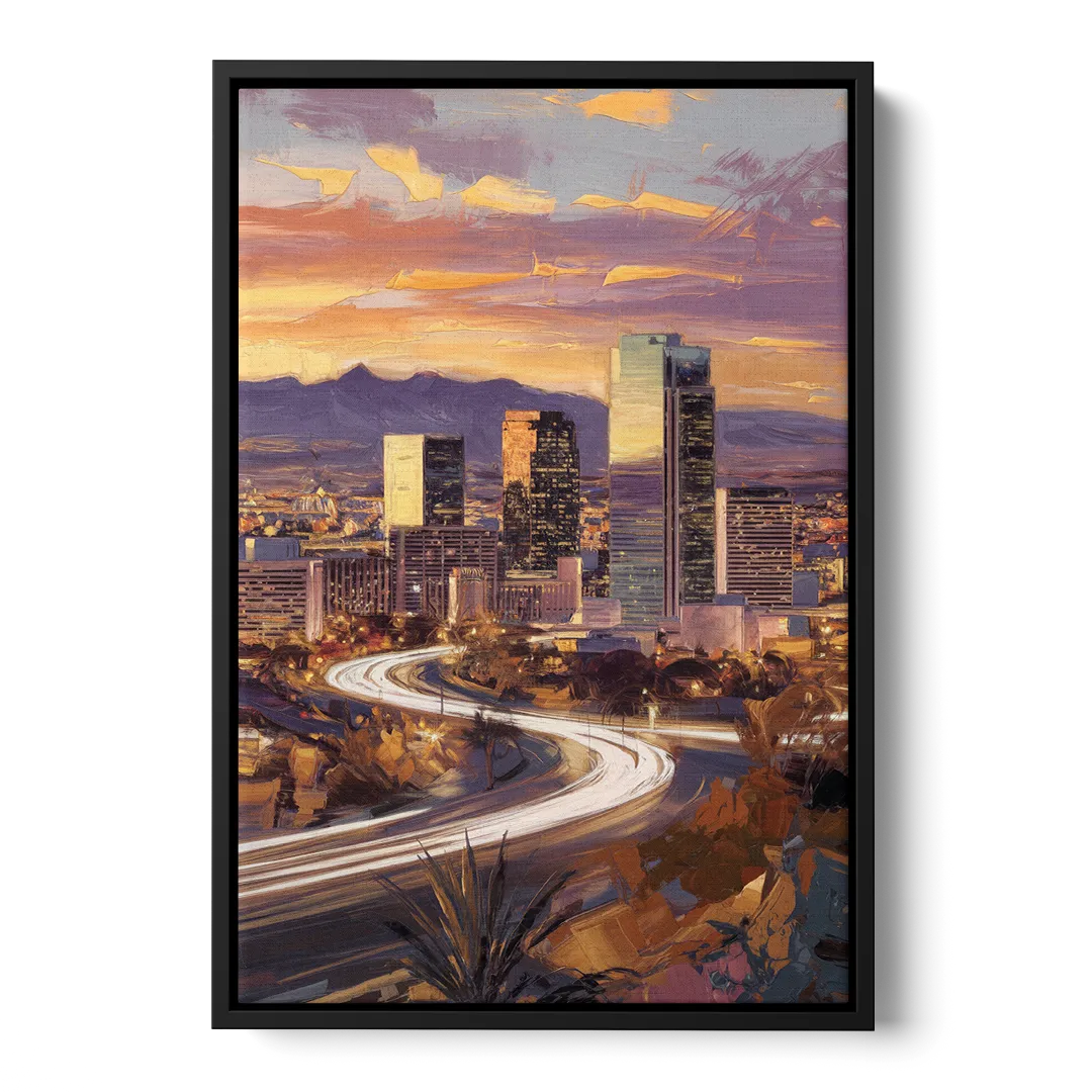 Henderson Skyline Views Front - Black Canvas Wall Art