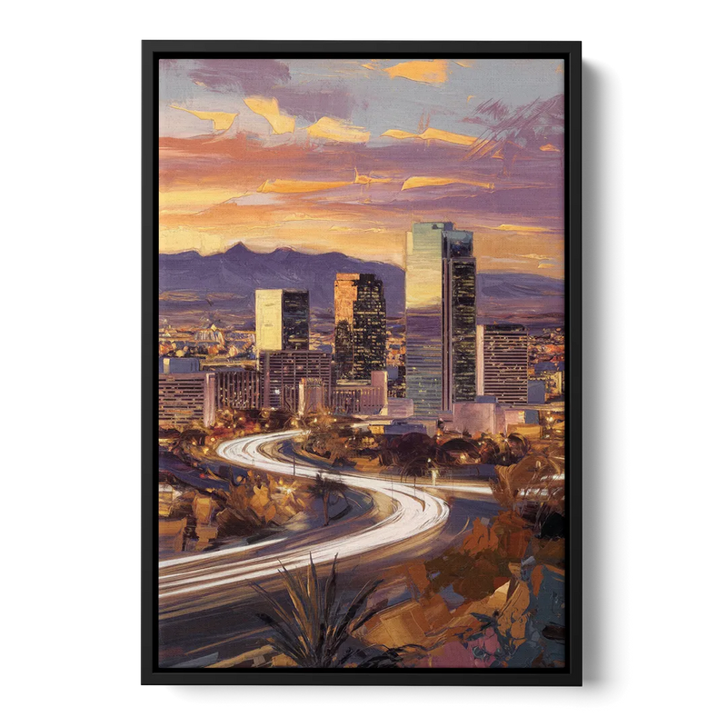 Henderson Skyline Views Front - Black Canvas Wall Art