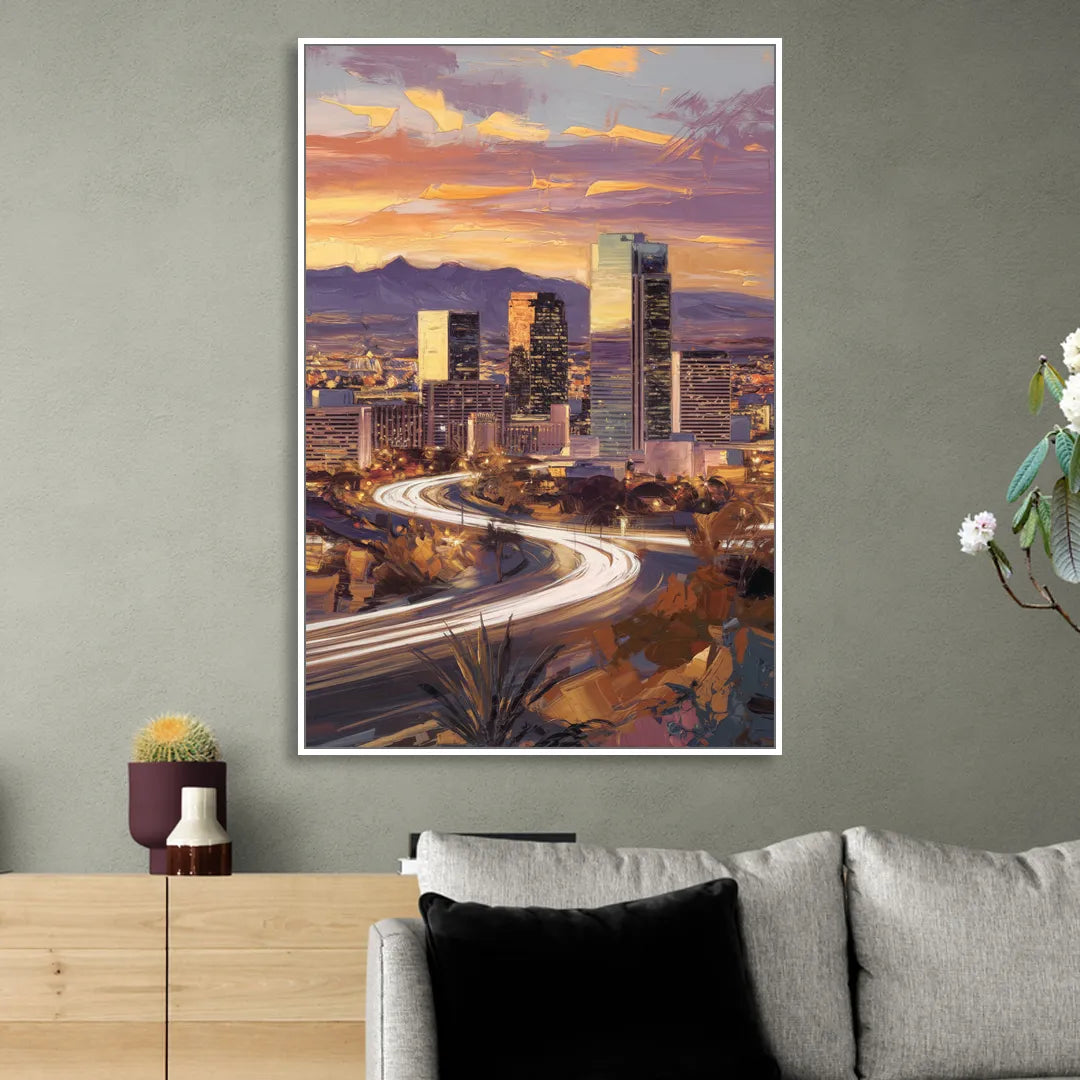 Henderson Skyline Views Sitting Room - White Canvas Wall Art