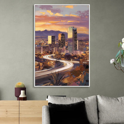 Henderson Skyline Views Sitting Room - White Canvas Wall Art
