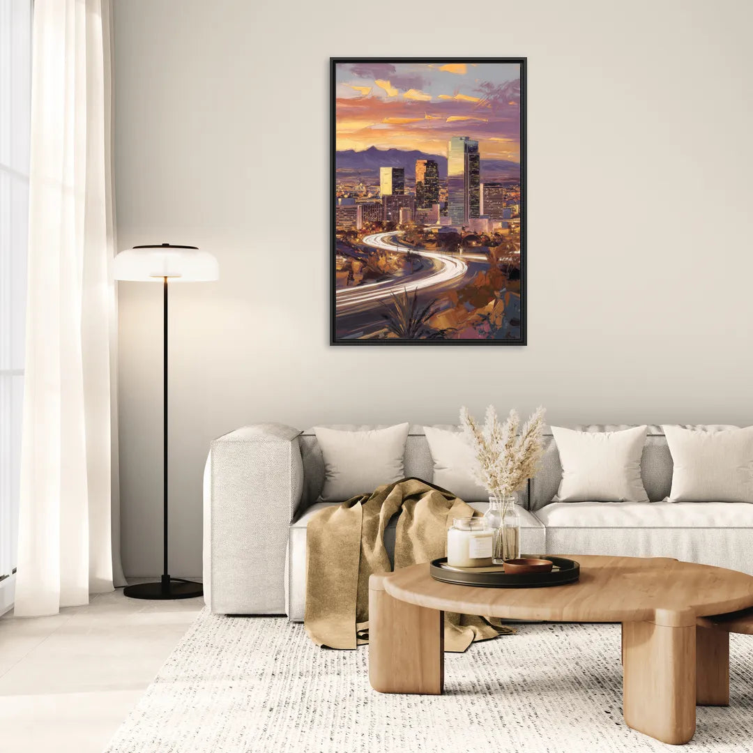 Henderson Skyline Views - Living Room Black Frame Canvas