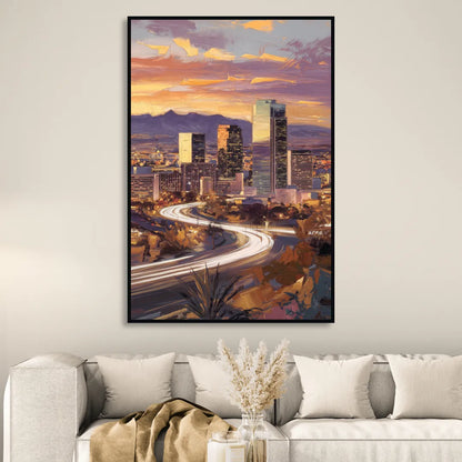 Henderson Skyline Views Living Room - Black Canvas Wall Art