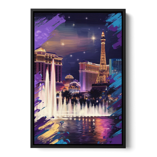 Henderson Vegas Vibes - Black Framed Canvas Wall Art - Front