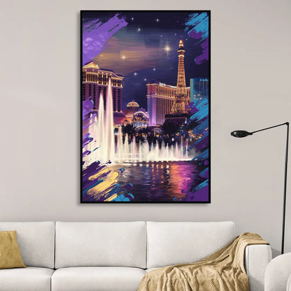 Henderson Vegas Vibes Sitting Room - Black Canvas Wall Art