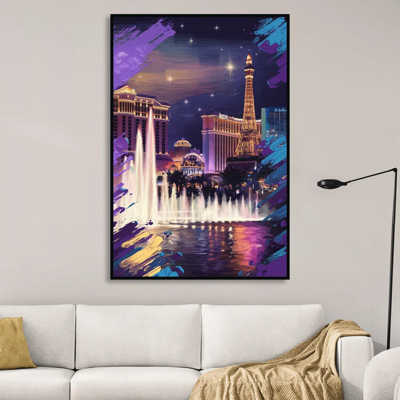 Henderson Vegas Vibes Sitting Room - Black Canvas Wall Art