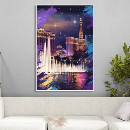 Henderson Vegas Vibes Living Room - White Canvas Wall Art