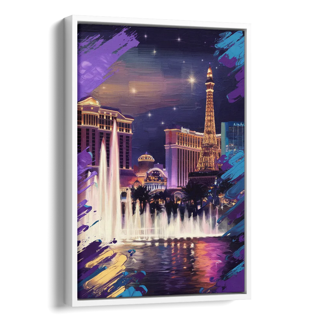 Henderson Vegas Vibes Side - White Canvas Wall Art