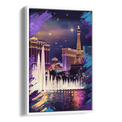 Henderson Vegas Vibes Side - White Canvas Wall Art