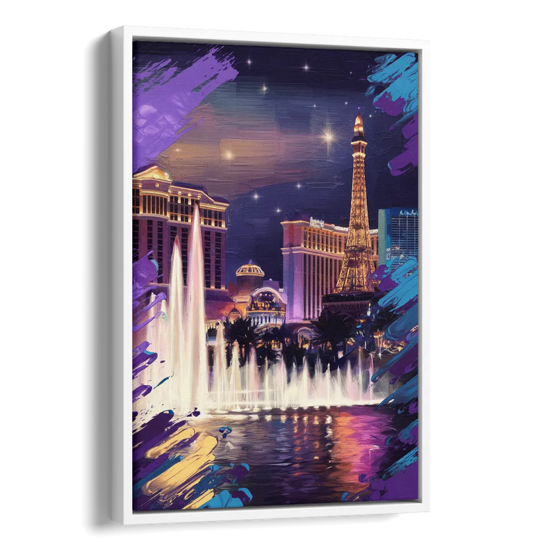 Henderson Vegas Vibes Side - White Canvas Wall Art