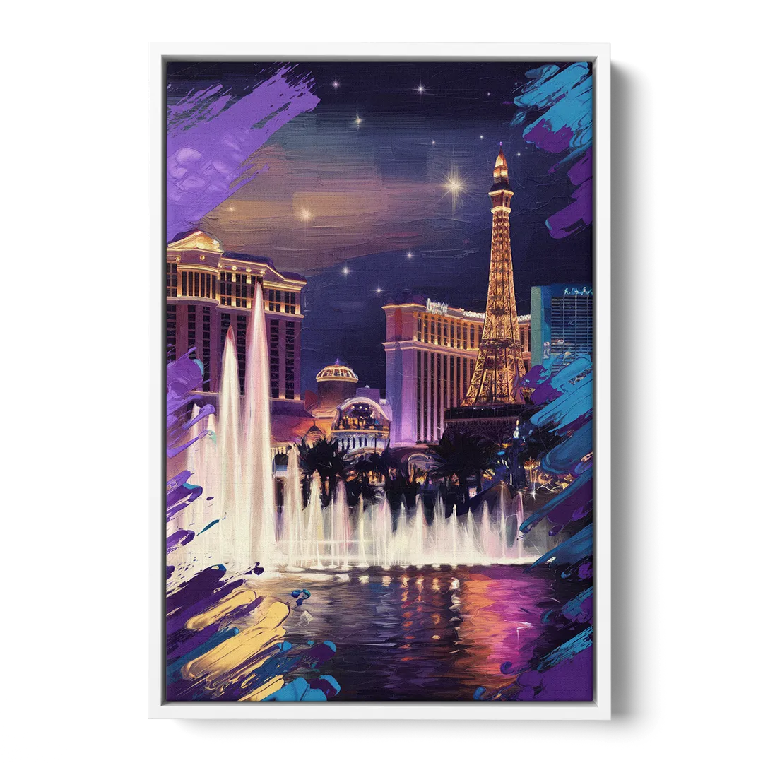 Henderson Vegas Vibes Front - White Canvas Wall Art