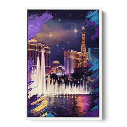 Henderson Vegas Vibes Front - White Canvas Wall Art