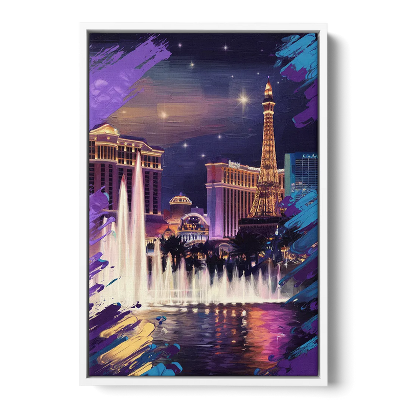 Henderson Vegas Vibes Front - White Canvas Wall Art