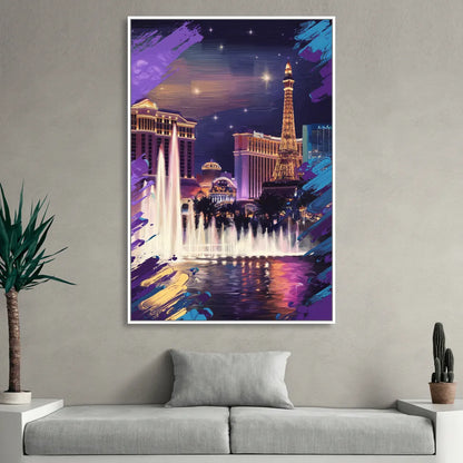 Henderson Vegas Vibes Sitting Room - White Canvas Wall Art