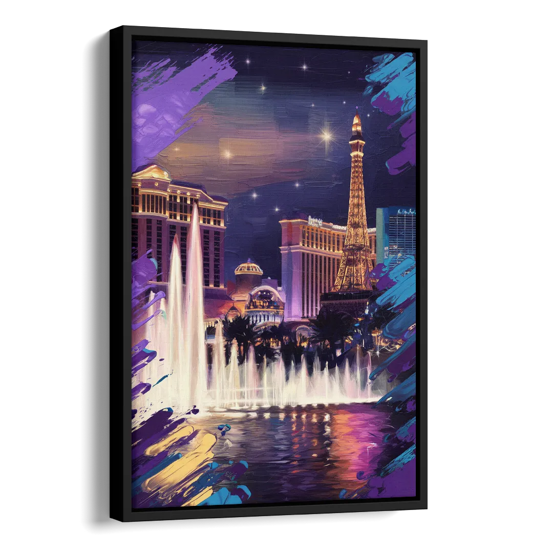Henderson Vegas Vibes Side - Black Canvas Wall Art