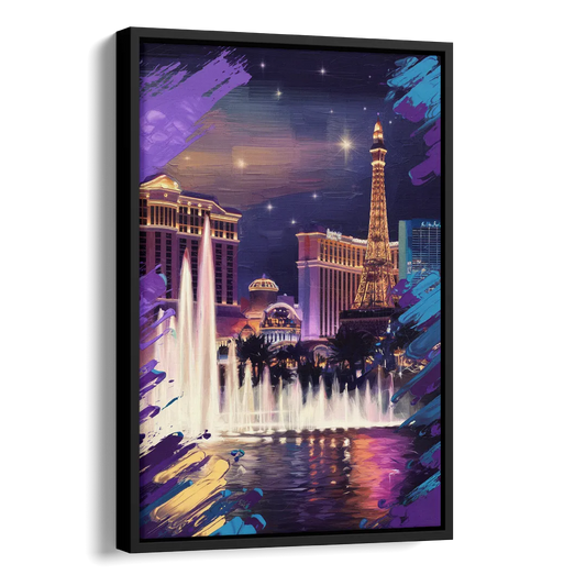 Henderson Vegas Vibes Side - Black Canvas Wall Art